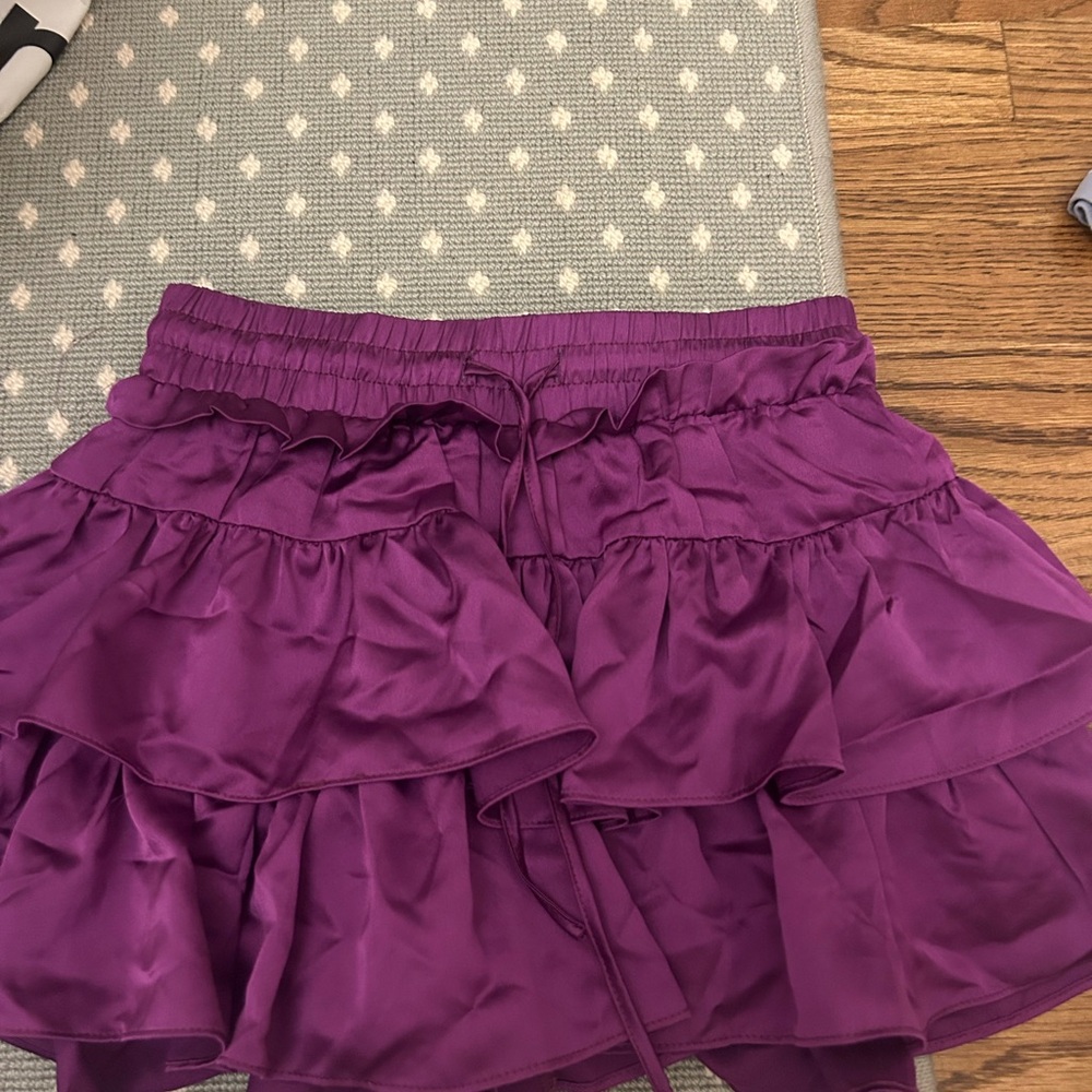 Chic Purple Ruffled Mini Skirt